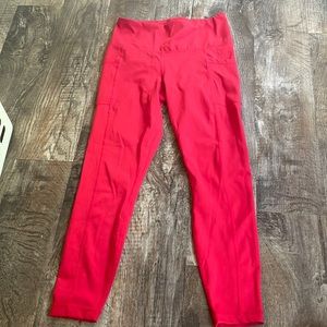 womens red leggings